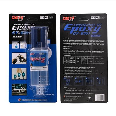 24 ml heldere spuit Epoxy-lijm DDEYI 5-minuten houtende vloeibare lijm met SGS-goedkeuring